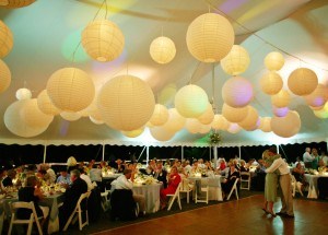 outdoor decor like paper lanterns can add pizzazz to any landscape and outdoor party