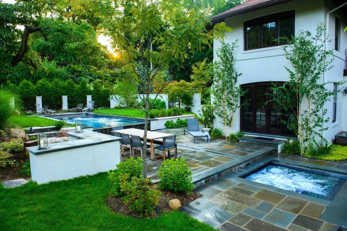 sample landscaping and pool installation design