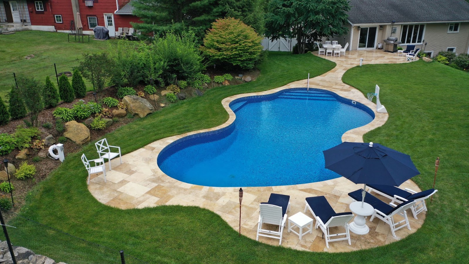 sample work of Neave Group pool contractor in Ulster NY - close up view of pool