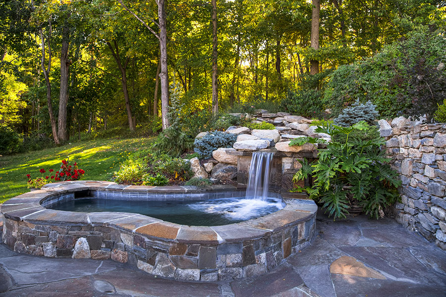 Tranquil pool harmoniously nestled amidst nature, evoking peace and calmness