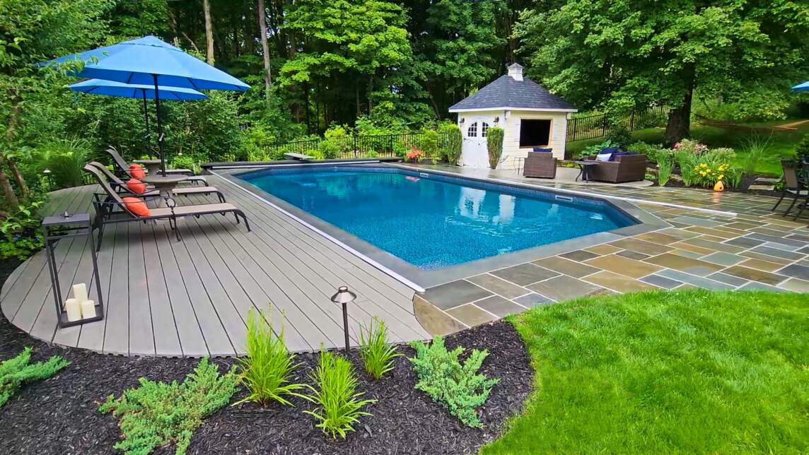 Brand new pool renovation showcasing Neave Group's attention to detail and dedication to creating custom pool designs